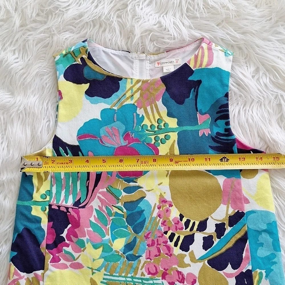 Crewcuts Drop Waist Ruffle Hem Dress in Seaside Floral